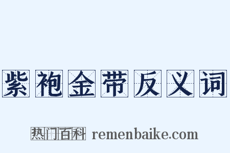 紫袍金带反义词是什么意思的图片
